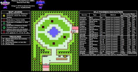 Pokémon Crystal National Park Map PNG Neoseeker Walkthroughs