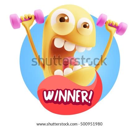 Strength Emoji Cartoon D Rendering Stock Illustration