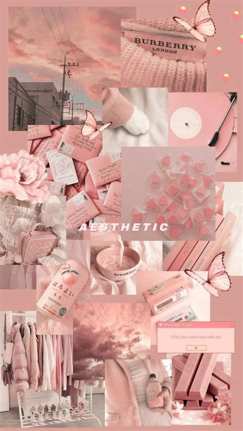 115 Peachy Pink Aesthetic Wall Collage Kit Vsco Girl Room Decor Peach