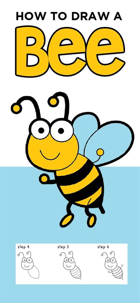 How To Draw A Bee Easy Step By Step Quick And Easy Crafts Bee