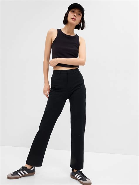 Mid Rise Straight Leg Pants In Bi Stretch Gap Factory