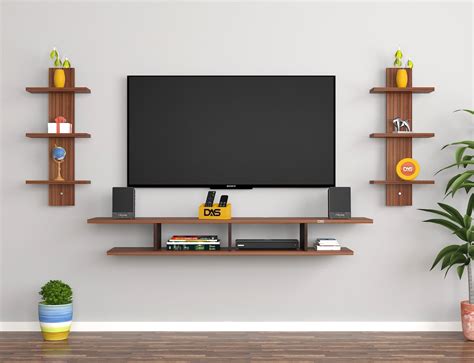 Anikaa Crystal Engineered Wood Wall Mount TV Stand Wall Set Top Box