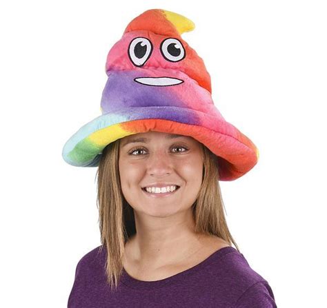 Rainbow Emoticon Poop Hat