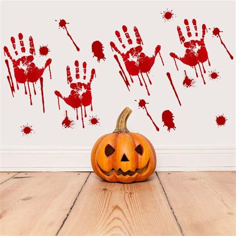 Buy Horrible Halloween Bloody Handprint Stickers Wall Window Door Floor