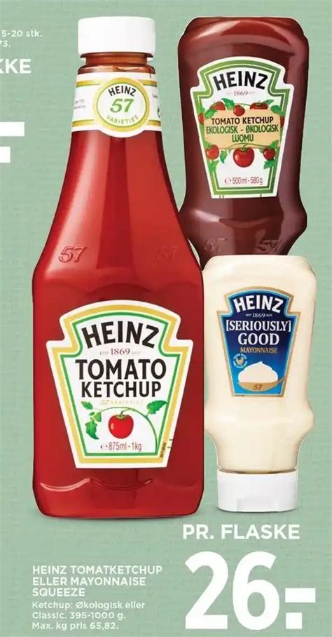 Heinz Tomatketchup Eller Mayonnaise Squeeze Tilbud Hos Meny