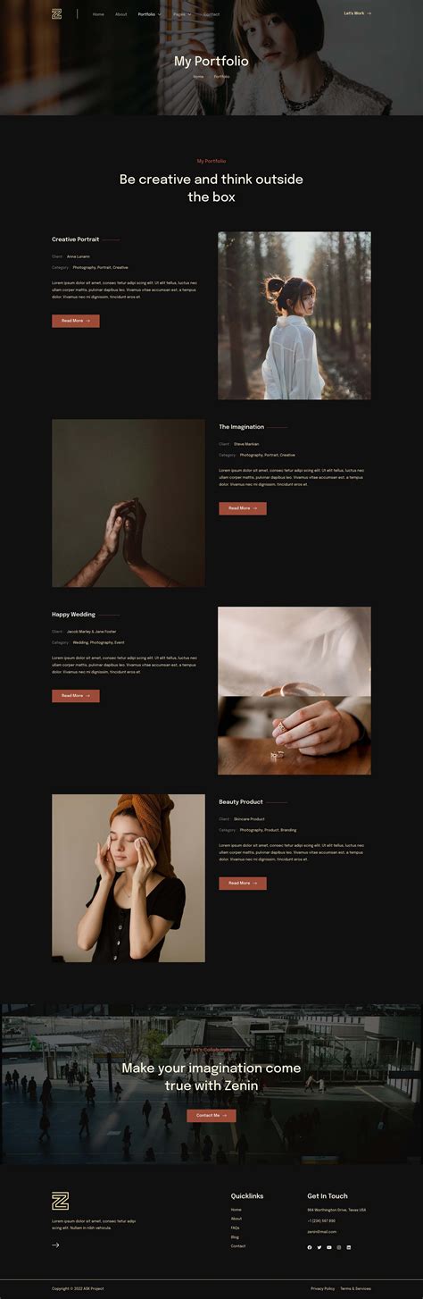 Zenin Photography Portfolio Elementor Template Kit By Askproject