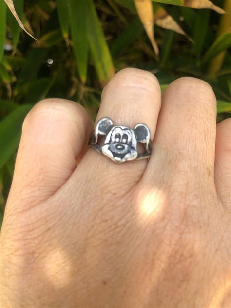 Vintage Walt Disney Sterling Silver Mickey Mouse Ring Etsy