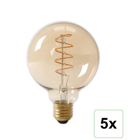 E Led Flex Filament Globe Lamp V W Lm G Gold K Dim