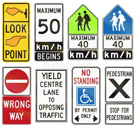 Regulatory Road Signs in Ontario - Canada Stock Illustration ...