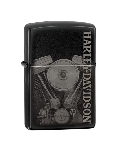 ISQUEIRO ZIPPO MOTOR HARLEY EM ACABAMENTO POLIDO PRETO