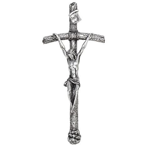 8 Papal Wall Crucifix Pewter Finish The Catholic T Store