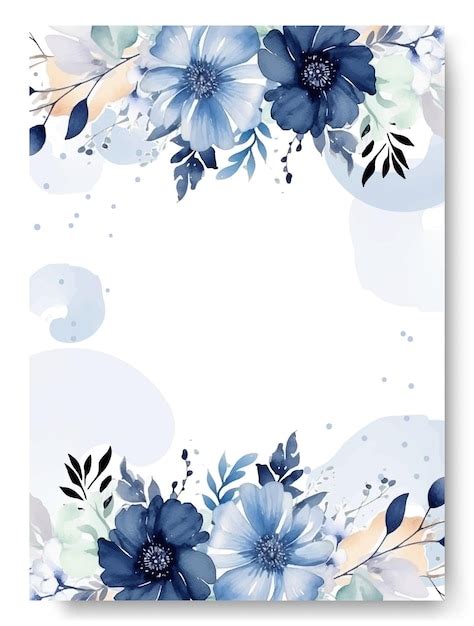 Wedding Invitation Blue Background Design