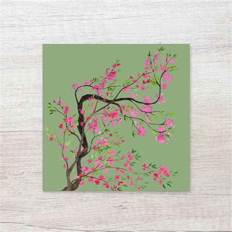 Sakura Card Cherry Blossom Card Floral Card Botanical Card Etsy Uk