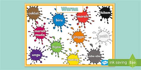 Colours Word Mat Indonesian Teacher Made Twinkl