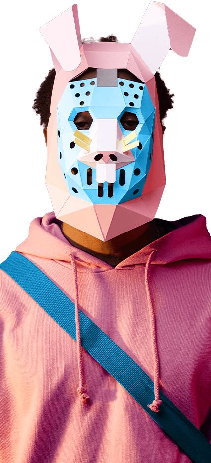 Rabbit Raider Cosplay Papercraft Mask Fortnite