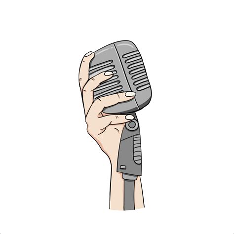 Illustration Of A Hand Holding A Microphone Vector Art At Vecteezy