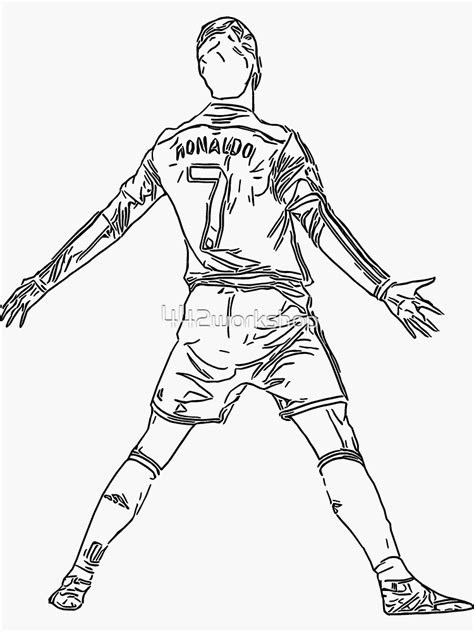 "CR7 Cristiano Ronaldo Signature Celebration Line Art Black" Sticker ...