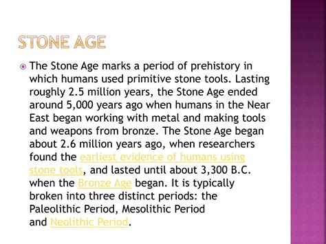 SOLUTION: Types of tools used during stone age - Studypool