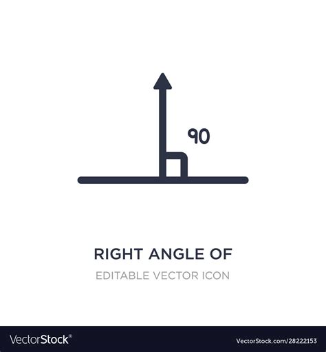 Right angle 90 degrees icon on white Royalty Free Vector