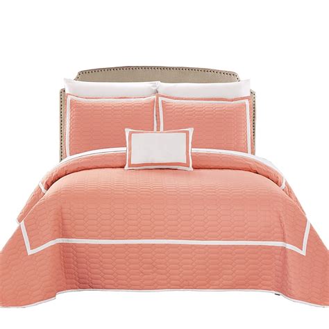 Chic Home Design Mesa 8 Piece Coral King Quilt Set In The Bedding Sets