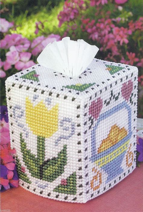 Country Seasons Tissue Box Cover Pattern Only Plastic Canvas Pattern