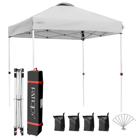 6 6 Feet X 6 6 Feet Outdoor Pop Up Camping Canopy Tent With Roller Bag