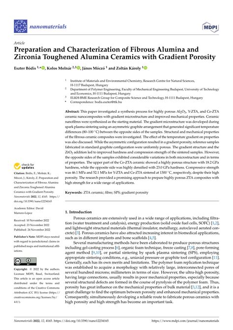 Pdf Preparation And Characterization Of Fibrous Alumina And Zirconia