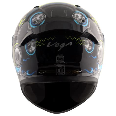 Vega Bolt Super Hero Gloss Black Neon Arihant Helmets