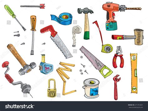 Set Of Tools Cartoon Stock Vector 271751831 Shutterstock