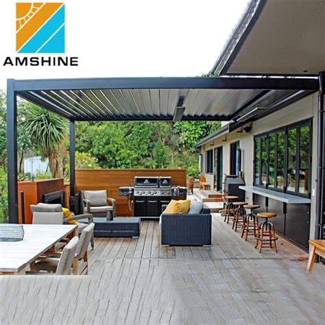 Aluminum Bioclimatic Pergola Outdoor Sun Shading Garden Arches Sunrooms