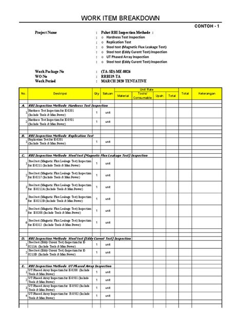 0004 Format Penawaran Harga Work Item Breakdown Lihat Contoh 1 Pdf Business Process