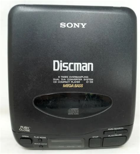 SONY DISCMAN WALKMAN D 33 Compact CD Player MEGA BASS Vintage EUR 24