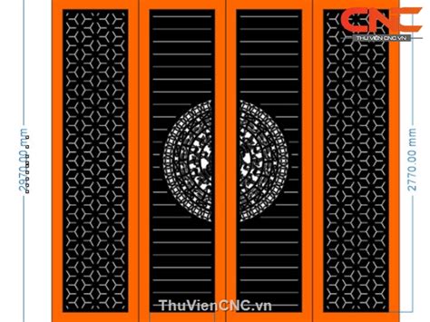 File cổng 4 cánh cnc hot nhất hiện nay dxf