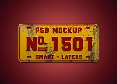 Free Car Number Plate Mockup (PSD)