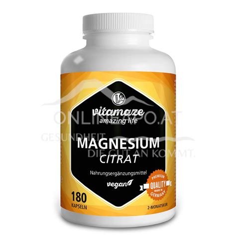 Vitamaze Magnesium Citrat Kapseln Schnell G Nstig Geliefert