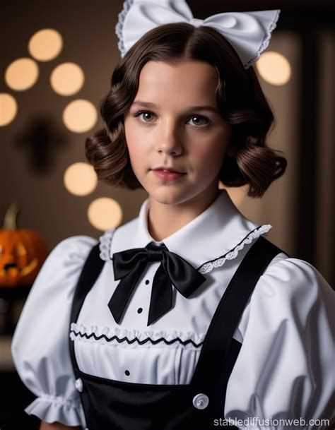 Millie Bobby Brown's Halloween Maid Costume | Stable Diffusion Online