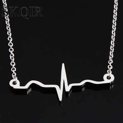 Stainless Steel True Ekg Heartbeat Necklace Nursing Gifts Gifted