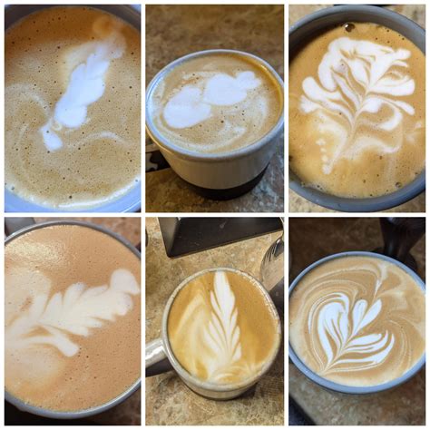 Latte art progress since getting an espresso machine in April : r/espresso