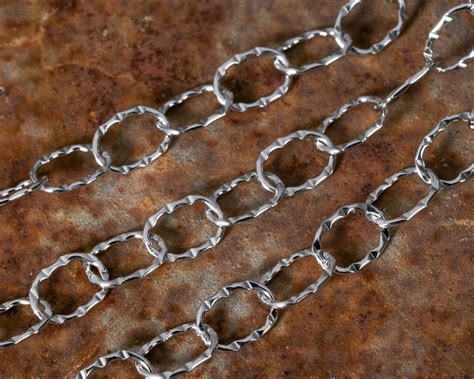 Stainless Steel Etched Oval Cable Chain