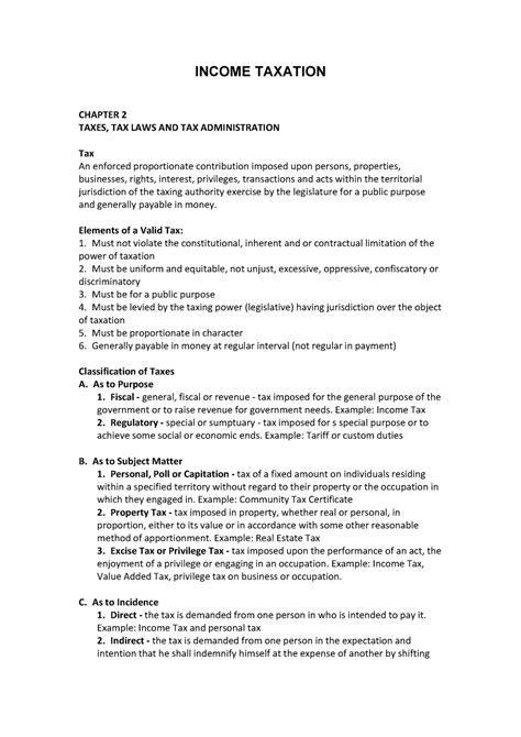 Chapter 2 Taxes Tax Laws And Tax Administration Income Taxation