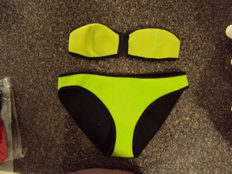 Bikini Verde Neón Talla Grande Traje De Baño Dama Neopreno V Meses sin intereses