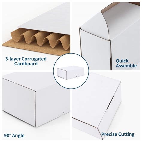 ZBEIVAN 7x5x4 White Shipping Boxes Set Of 50 Corrugated Cardboard