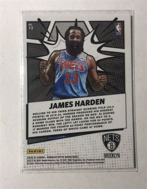 James Harden Optic My House Insert Card Sp Brooklyn Nets Ebay