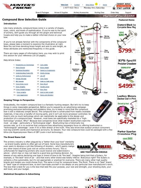 Compound Bow Selection Guide | PDF | Bow And Arrow | Archery