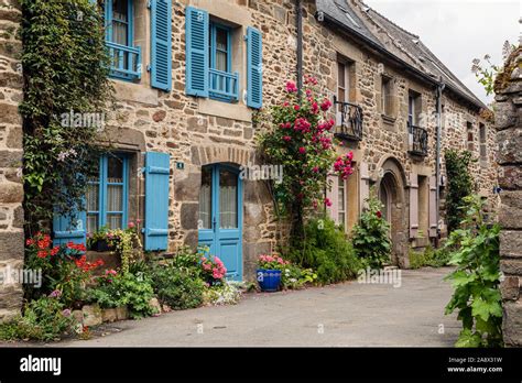 A Pretty Street In Saint Suliac Ille Et Vilaine Brittany France