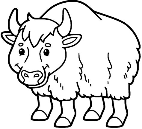 Yak Smiling Coloring Page Free Printable Coloring Pages