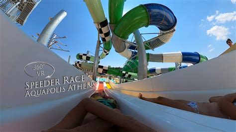 Aquapolis Athens Speeder Race Bodyslide Left 360 VR POV Onride YouTube