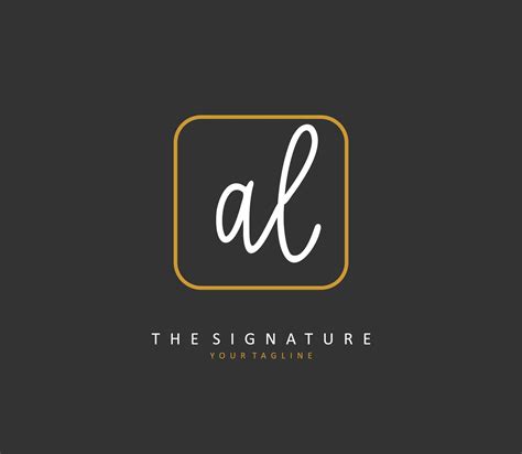 Al Initiale Brief Handschrift Und Unterschrift Logo Ein Konzept