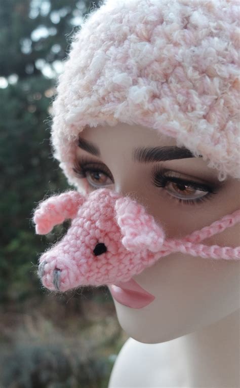 Piggy Nose Warmer Pink Pig Costume Fun Pig Mask Animal Nose - Etsy