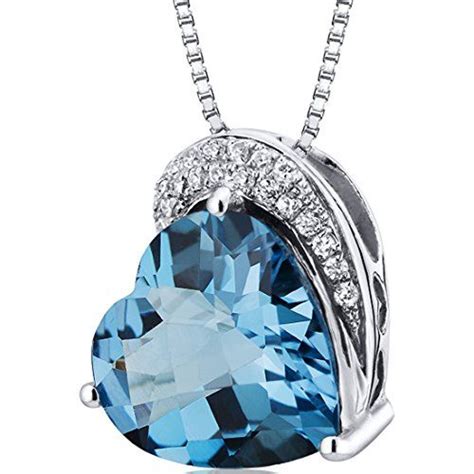 Tilted Heart Shape London Blue Topaz Pendant 400 Carats